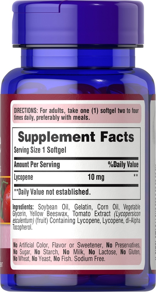 Lycopene 10 mg 100 softgels - Puritan's Pride