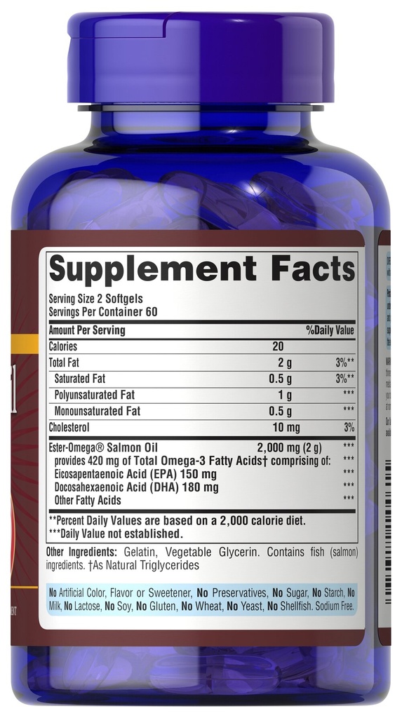 Salmon oil  omega 3 1000 mg 120 softgels - Puritan's Pride