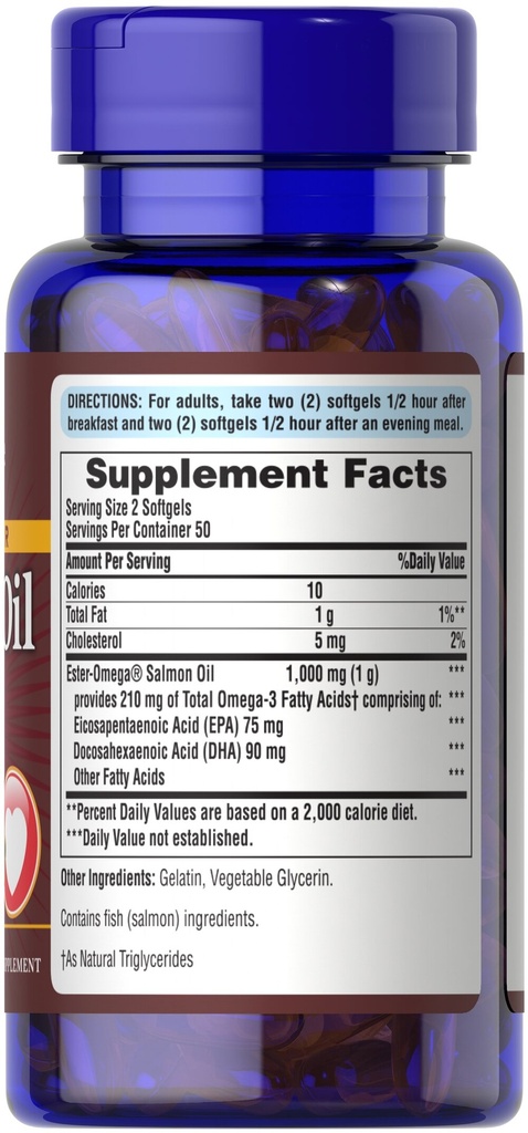Salmon oil omega 3 500 mg 120 softgels