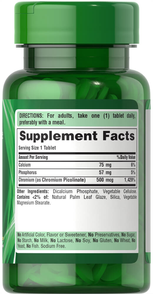 Chromium picolinate 500 mcg 100 tabs - Puritan's Pride