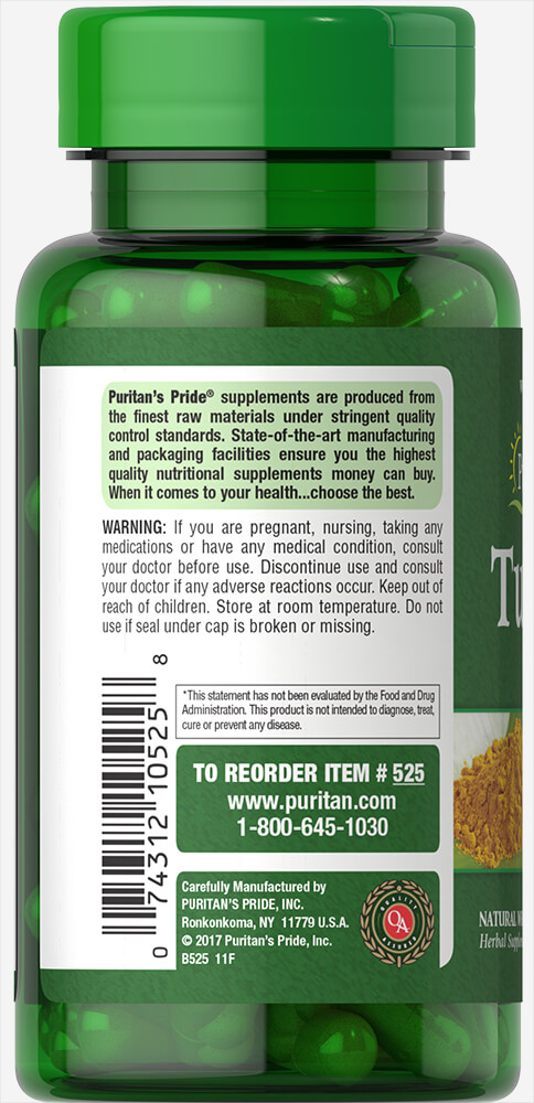 Turmeric 400 mg 100 caps - Puritan's Pride