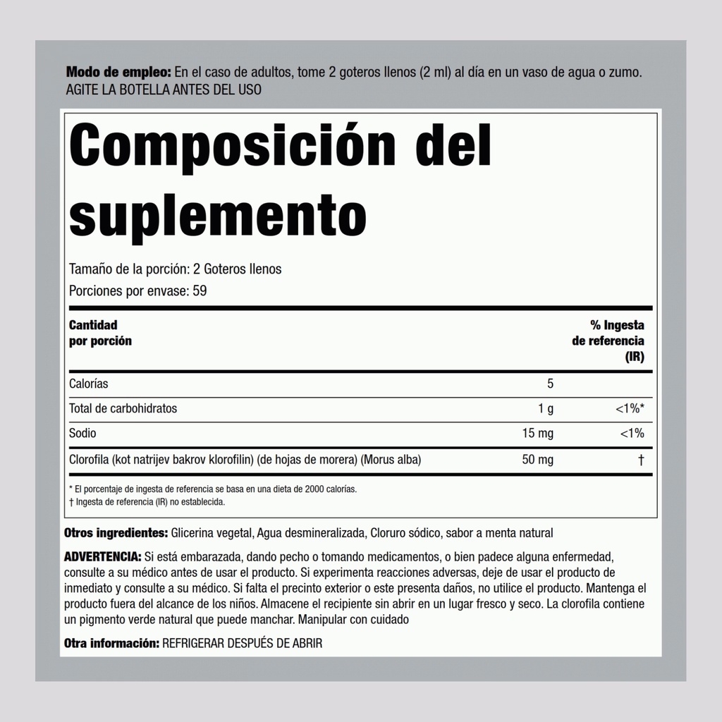 Chlorophyll 59 ml - Piping Rock