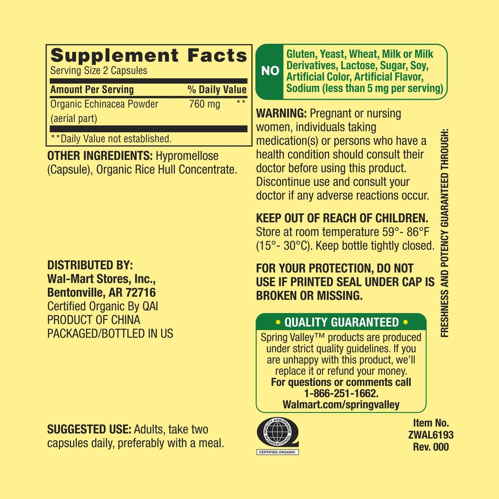 Echinacea liquid extract 59 ml - Spring Valley