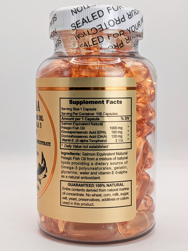 Alaska oil omega 3 1000 mg 100 caps - TerraMedix