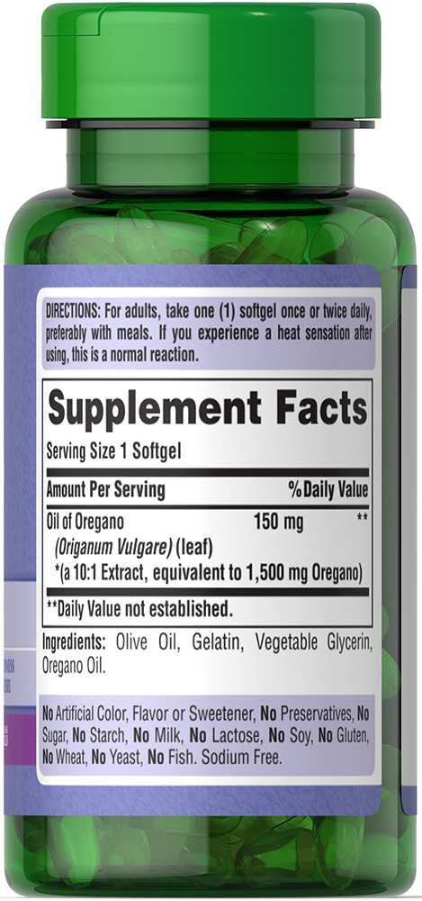 Oil of oregano extract 150 mg 90 softgels - Puritan's Pride