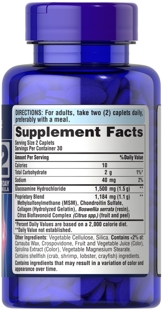 Glucosamine chondroitin MSM two per day 60 tabs - Puritan's Pride