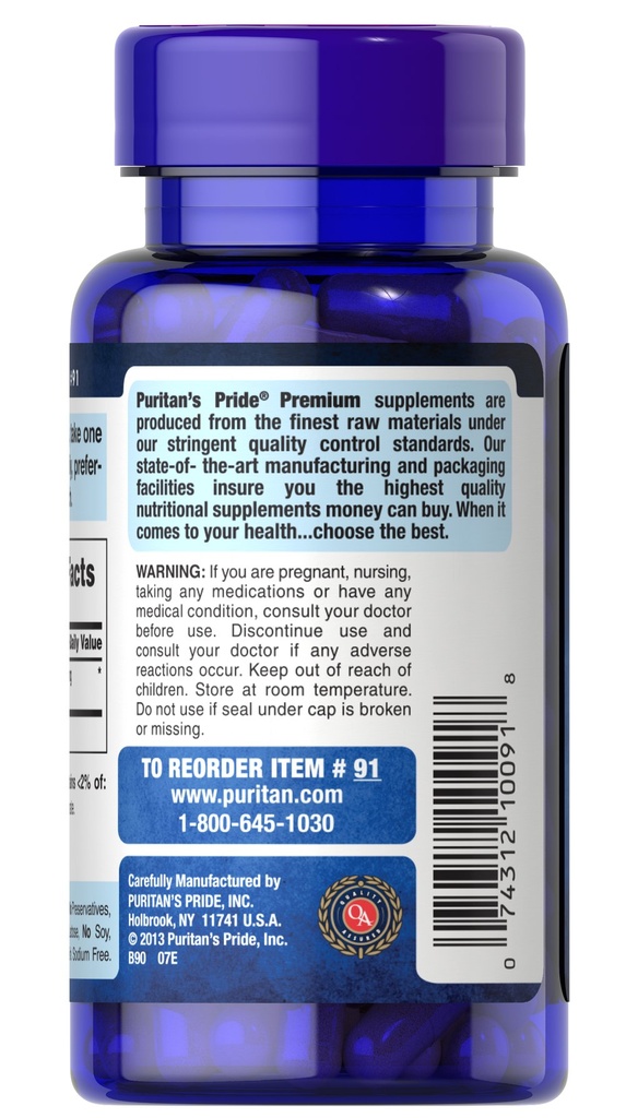 L-Arginine 500 mg 100 caps - Puritan's Pride