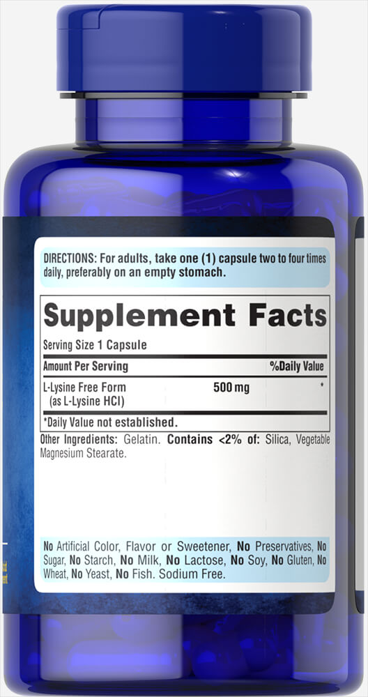 L-Lysine 500mg 100 caps- Puritan's Pride