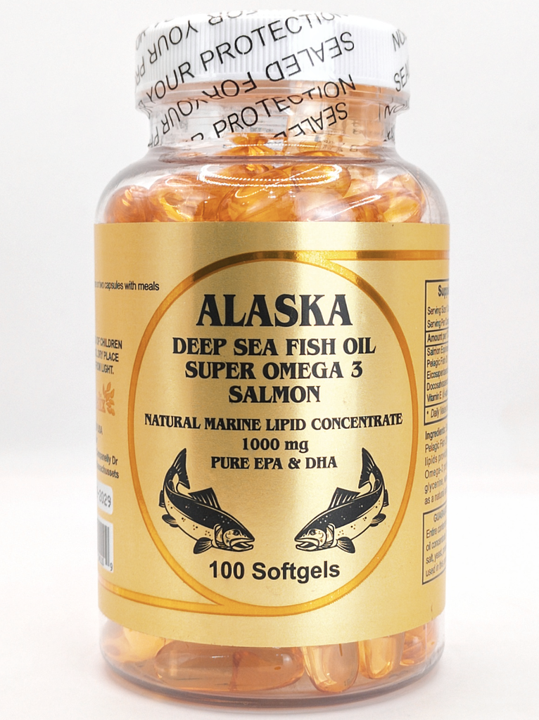 Aceite de salmon de Alaska omega 3 1000 mg 100 cápsulas