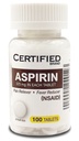 Aspirin 325 mg 100 tabs - Certified brand