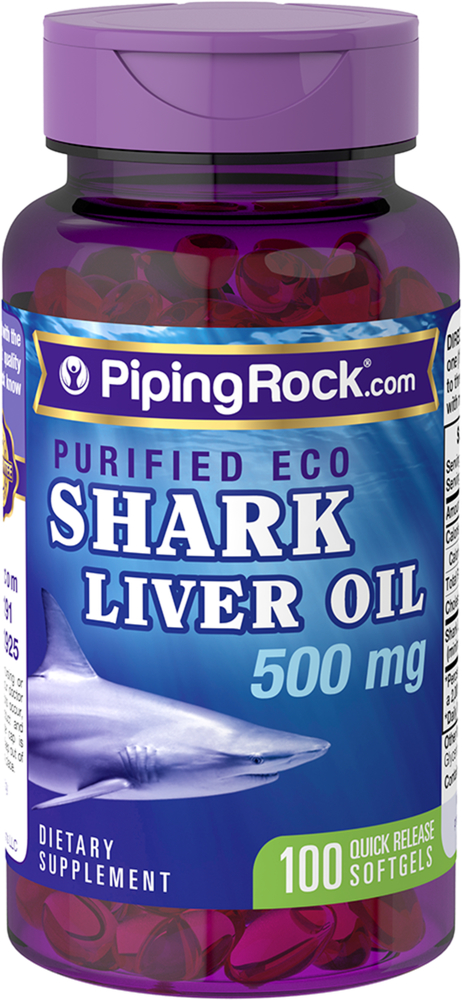 Aceite de hígado de tiburón ecológico 500 mg 100 cápsulas blandas