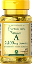 Vitamina A 2,400 mcg (8,000 unidades) 100 cápsulas blandas