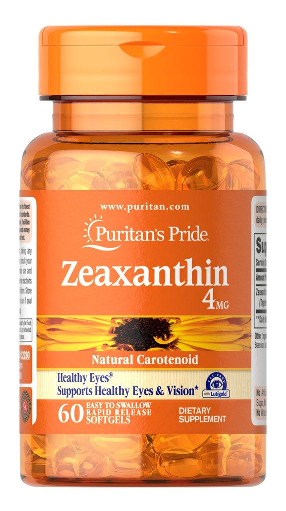 Zeaxantina 4 mg 60 cápsulas blandas