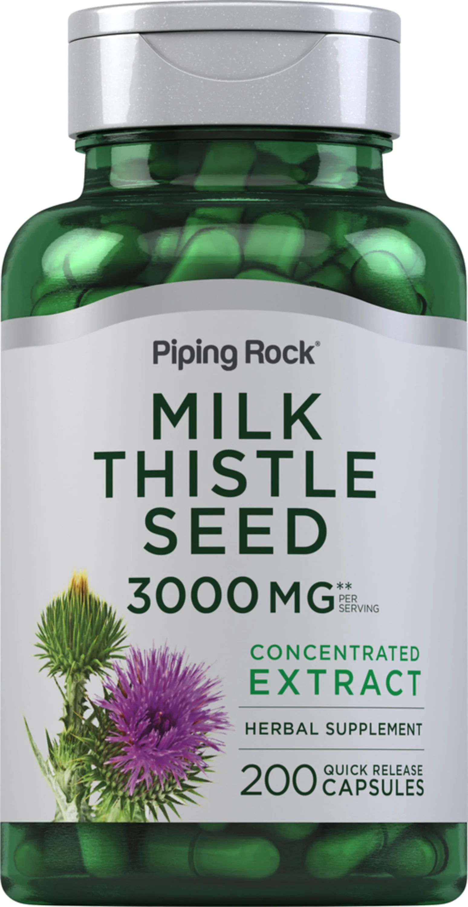 Milk thistle seed extract 3,000 mg 200 caps - Piping Rock