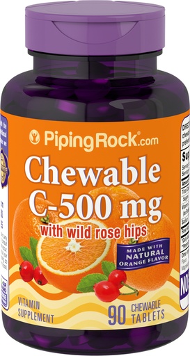 Vitamin C 500 mg 90 chewable tabs - Piping Rock