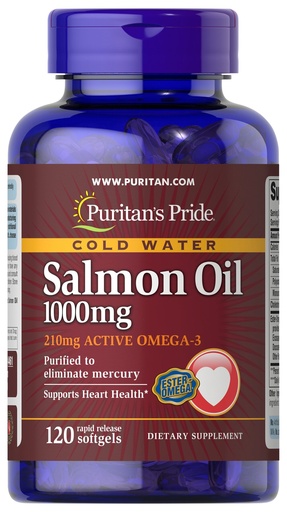 [4461] Omega 3 aceite de salmón 1,000 mg 120 cápsulas blandas