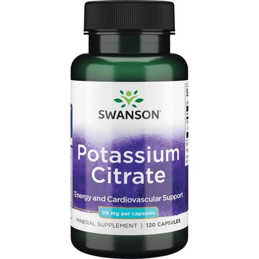 Citrato de potasio 99 mg 120 cápsulas - Promotor de salud cardiovascular y de la presión